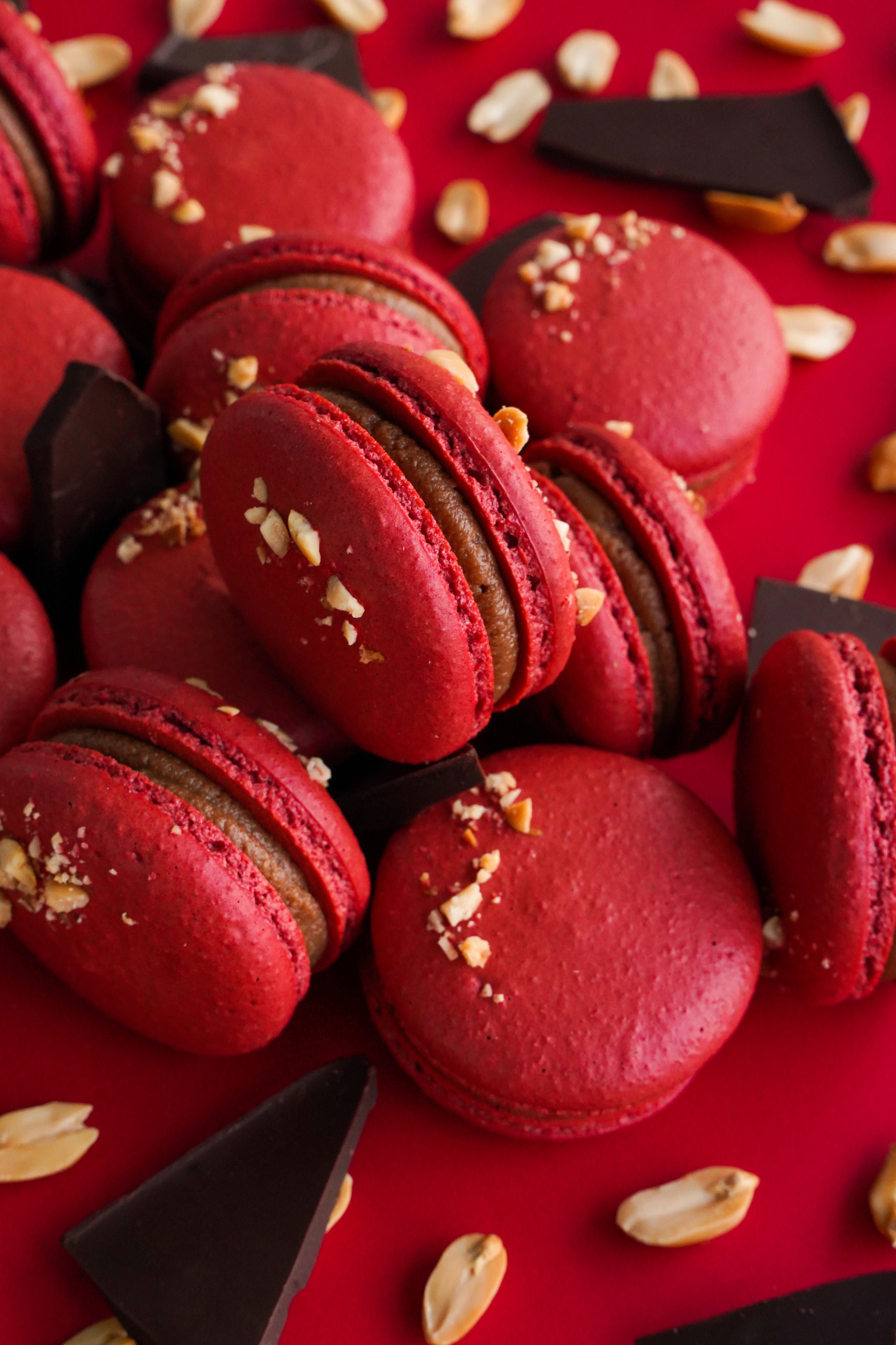 macaron with Chocolate Peanut butter filling