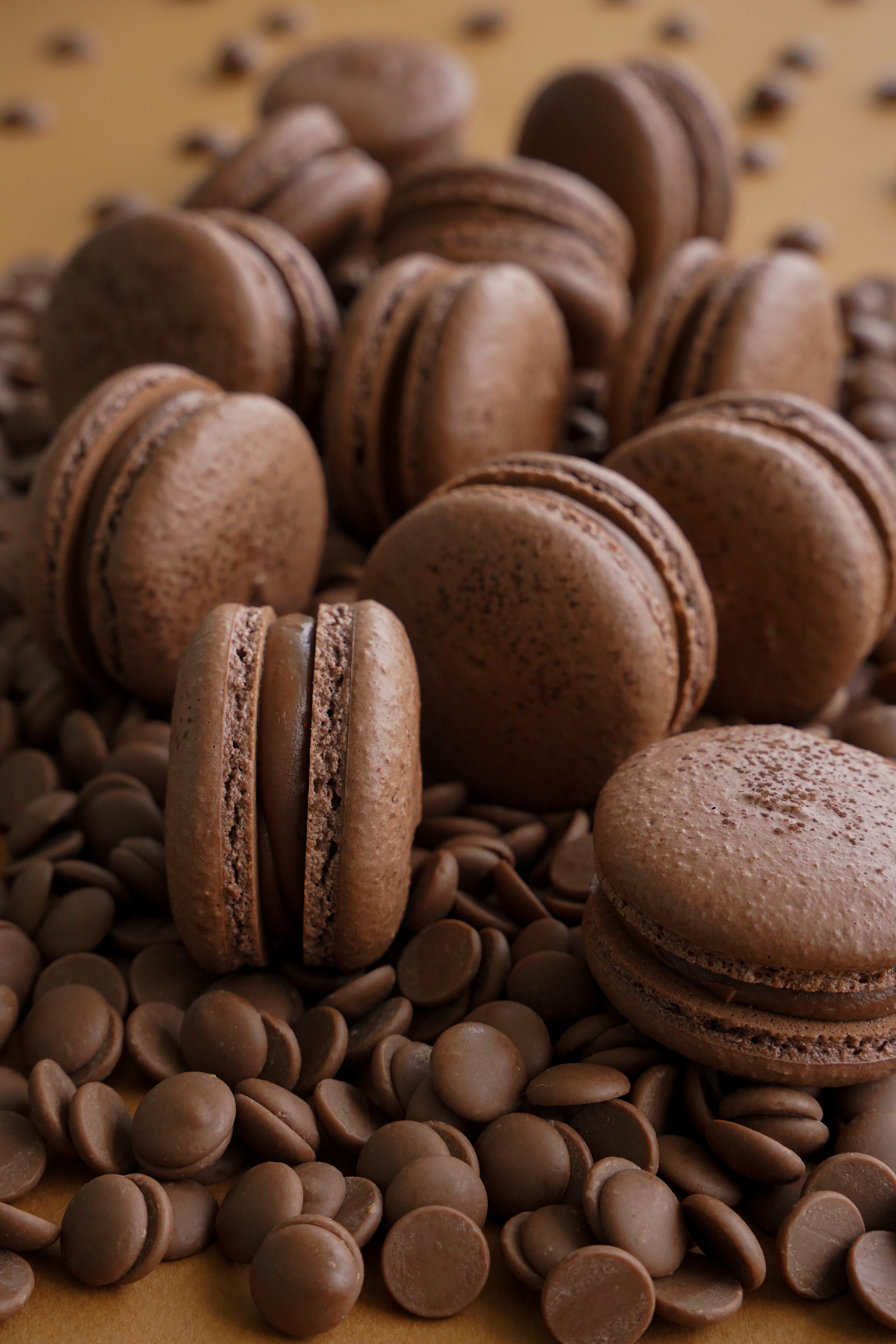 Macaron with milk chocolate filling