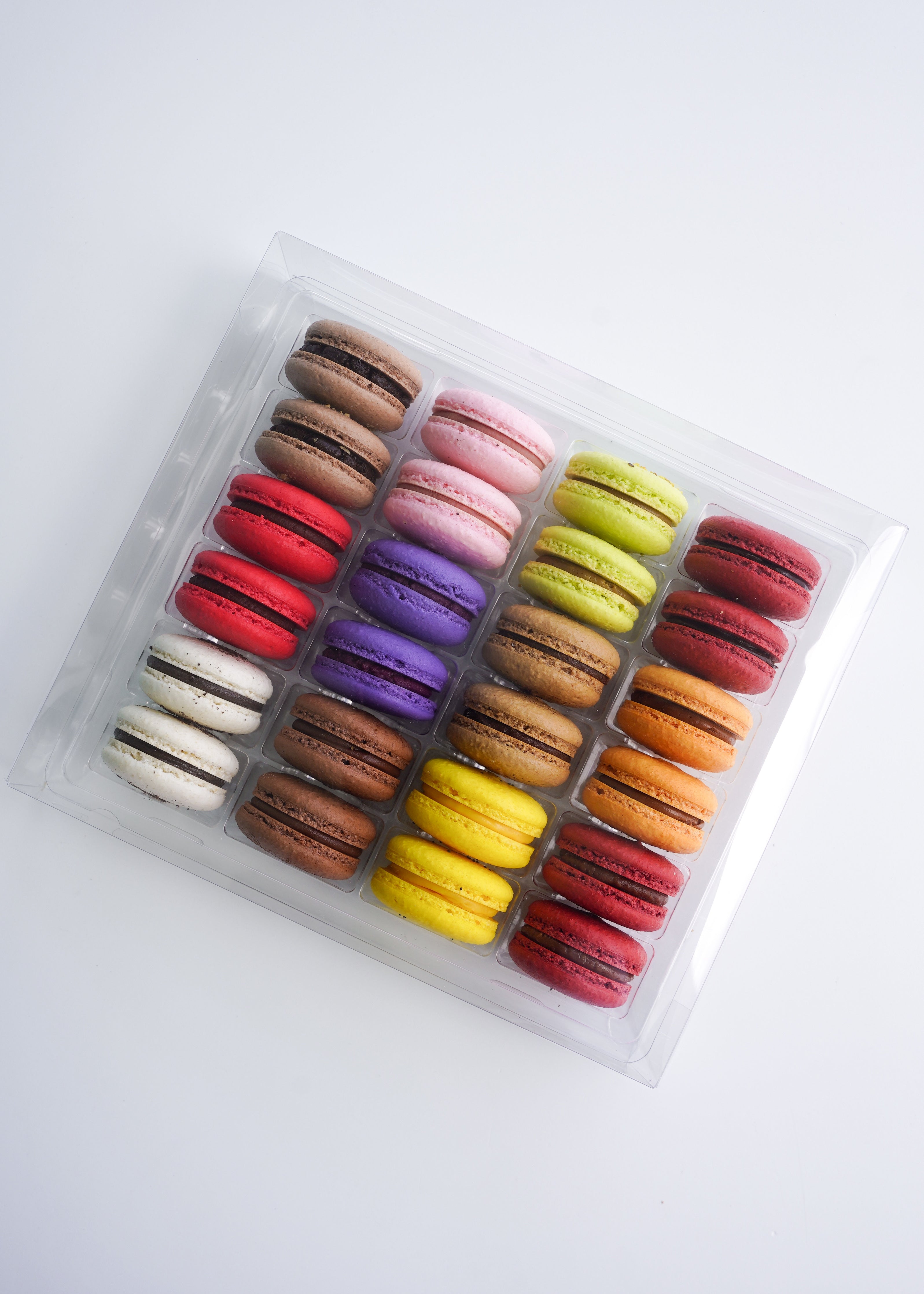 large assorted box of macarons